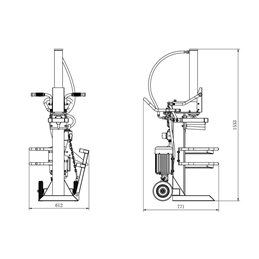 Rompedora De Leña Vertical 15 Ton. - Motor Gasolina 7 Hp - Bomba Doble Fase Anova RLT15GC