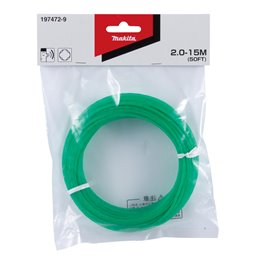Hilo de nylon tIpo trebol de cuatro hojas 2 mm x 15 m, verde Makita 197472-9