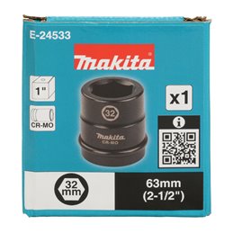 Llave de vaso 1", 32 x 63 mm Makita E-24533