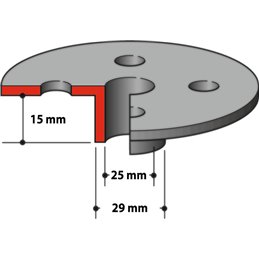 Guía de plantilla 25 x 29 x 15 mm Makita 163080-8