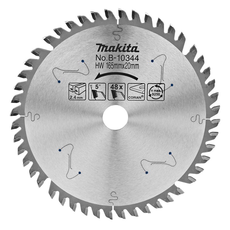 Disco sierra circular , Specialized T.C.T, 165 x 20 mm, 48 D Makita B-10344