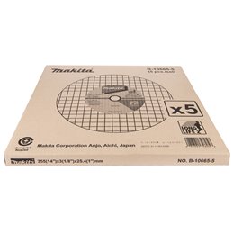 Disco de corte 355 x 3 x 25,4 mm, 5 pcs Makita B-10665-5