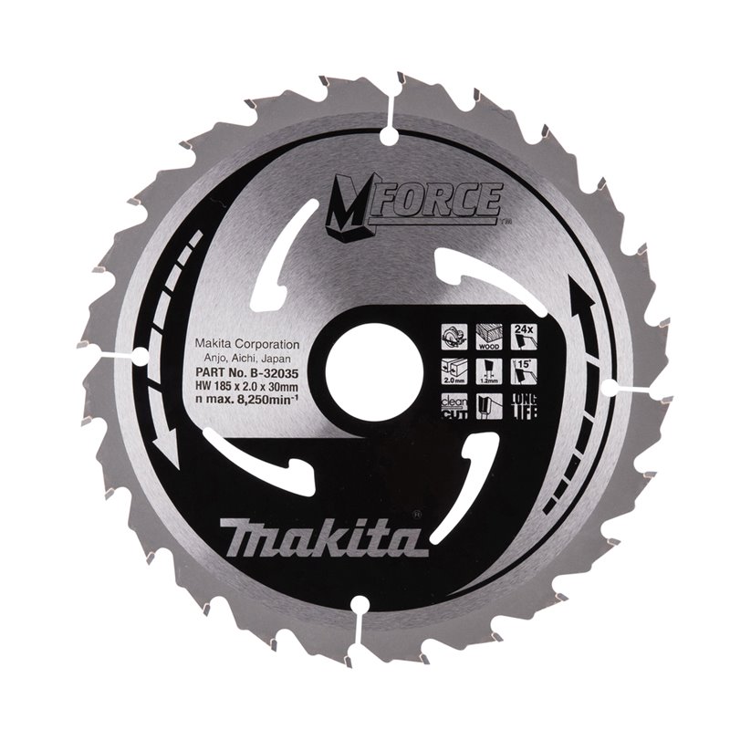 Disco sierra circular , M-parace T.C.T, 185 x 30 mm, 24 D Makita B-32035