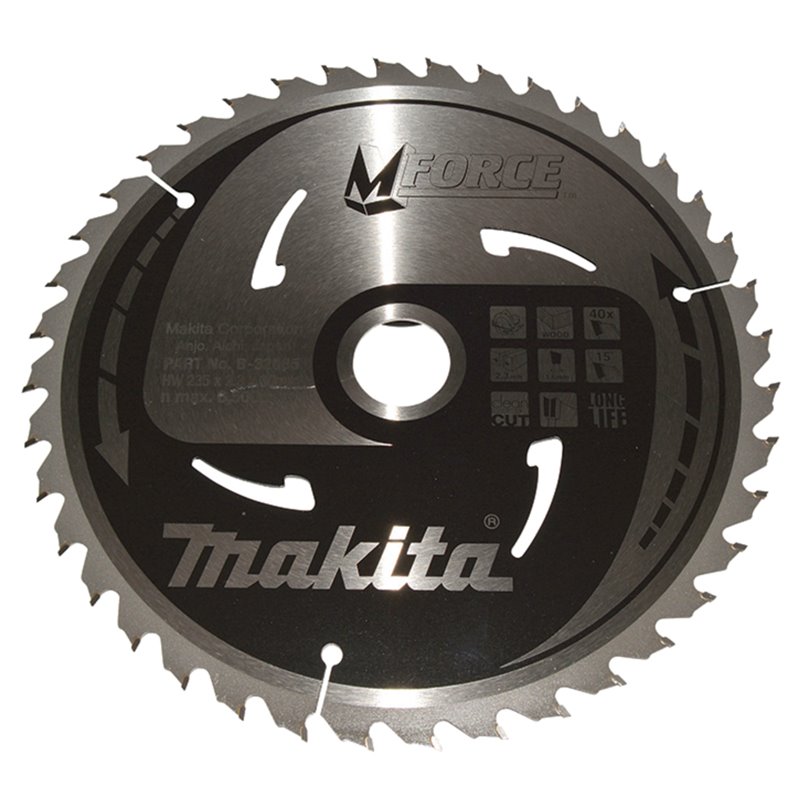 Disco sierra circular , M-parace T.C.T, 235 x 30 mm, 40 D Makita B-32085