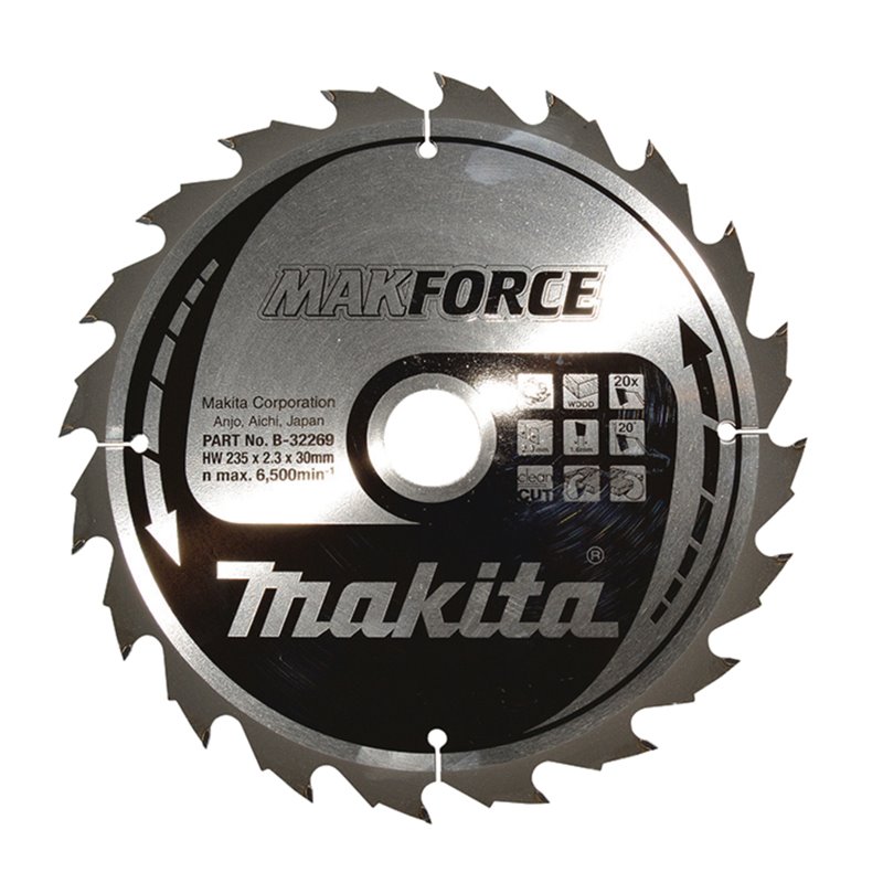 Disco sierra circular , Makparace T.C.T, 235 x 30 mm, 20 D Makita B-32269