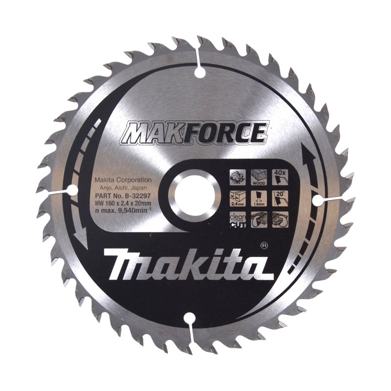 Disco sierra circular , Makparace T.C.T, 160 x 20 mm, 40 D Makita B-32297