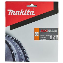 Disco sierra circular , Makparace T.C.T, 190 x 30 mm, 40 D Makita B-32340