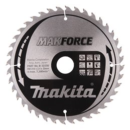 Disco sierra circular , Makparace T.C.T, 210 x 30 mm, 40 D Makita B-32356