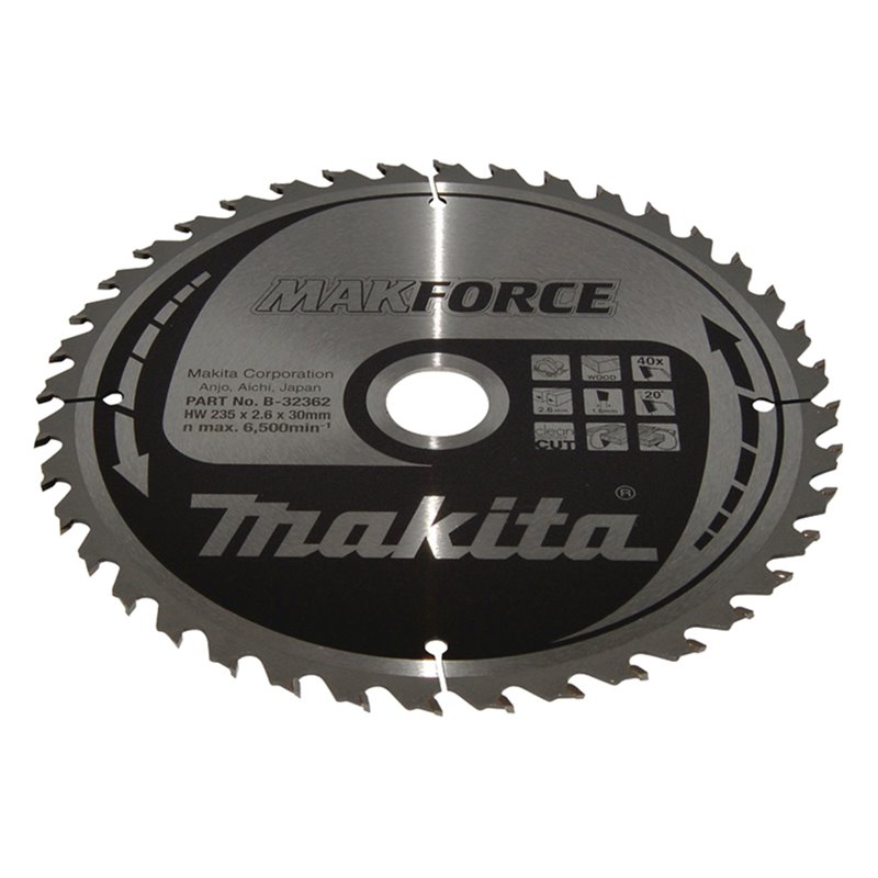 Disco sierra circular , Makparace T.C.T, 235 x 30 mm, 40 D Makita B-32362