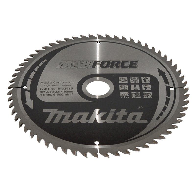 Disco sierra circular , Makparace T.C.T, 235 x 30 mm, 60 D Makita B-32415