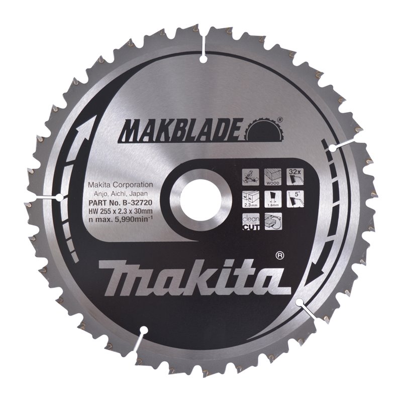 Disco sierra circular , Makblade T.C.T, 255 x 30 mm, 32 D Makita B-32720