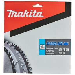 Disco sierra circular , Makblade T.C.T, 260 x 30 mm, 40 D Makita B-32770