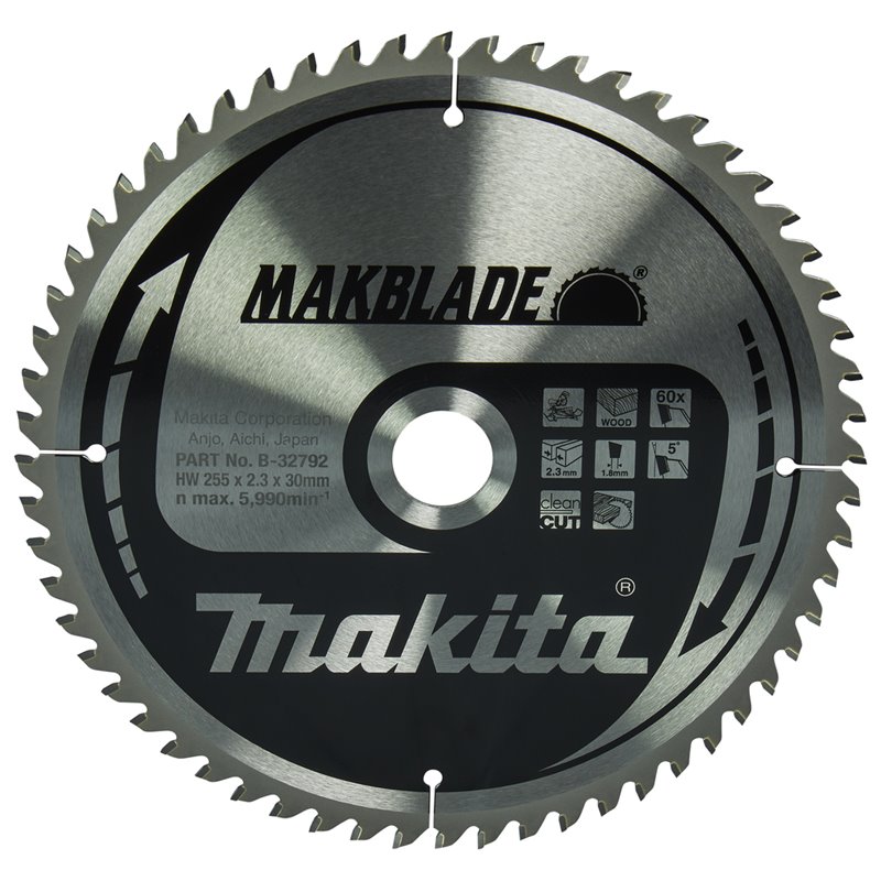 Disco sierra circular , Makblade T.C.T, 255 x 30 mm, 60 D Makita B-32792