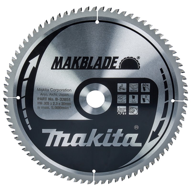 Disco sierra circular , Makblade T.C.T, 305 x 30 mm, 80 D Makita B-32851