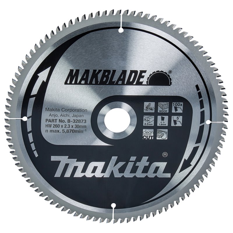 Disco sierra circular , Makblade T.C.T, 260 x 30 mm, 100 D Makita B-32873