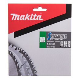 Disco sierra circular , Specialized T.C.T, 165 x 20 mm, 40 D Makita B-32960