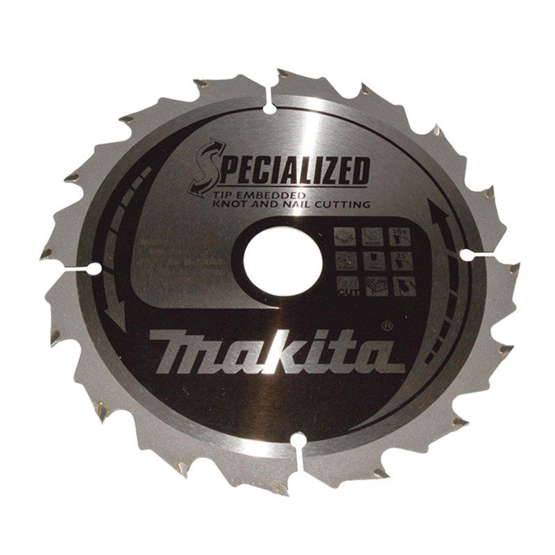 Disco sierra circular , Specialized T.C.T, 185 x 30 mm, 16 D Makita B-33043