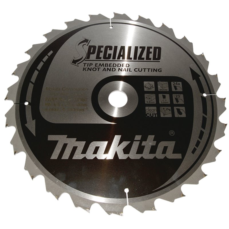 Disco sierra circular , Specialized T.C.T, 355 x 30 mm, 24 D Makita B-33087