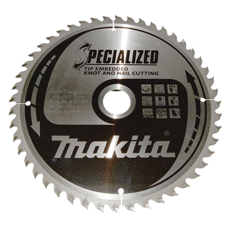 Disco sierra circular , Specialized T.C.T, 235 x 30 mm, 48 D Makita B-33196