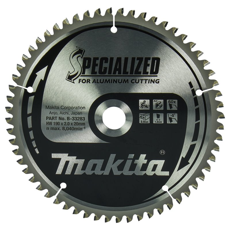 Disco sierra circular , Specialized T.C.T, 190 x 20 mm, 60 D Makita B-33283