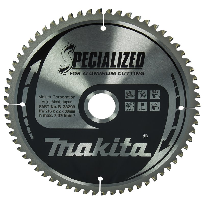 Disco sierra circular , Specialized T.C.T, 216 x 30 mm, 64 D Makita B-33299