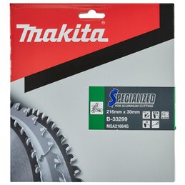 Disco sierra circular , Specialized T.C.T, 216 x 30 mm, 64 D Makita B-33299