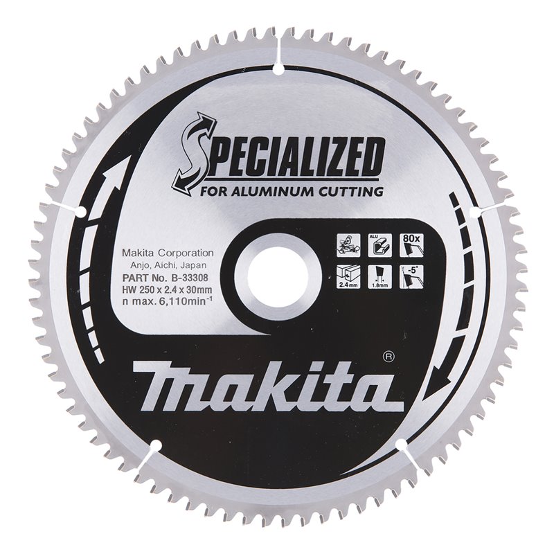 Disco sierra circular , Specialized T.C.T, 250 x 30 mm, 80 D Makita B-33308