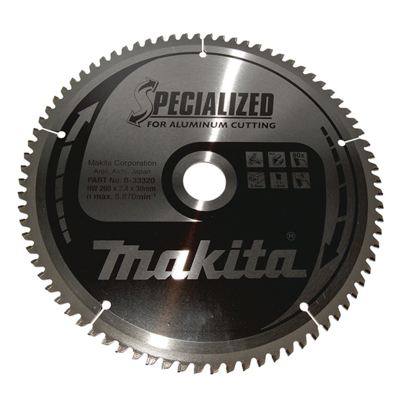 Disco sierra circular , Specialized T.C.T, 260 x 30 mm, 80 D Makita B-33320