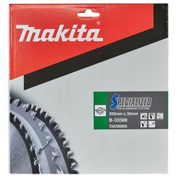 Disco sierra circular , Specialized T.C.T, 260 x 30 mm, 80 D Makita B-33386