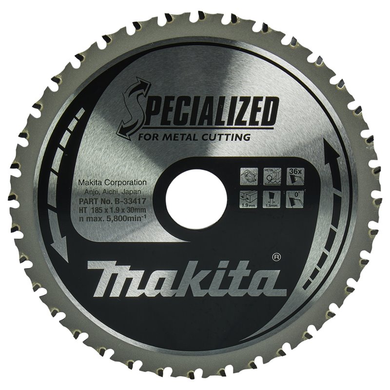 Disco sierra circular , Specialized T.C.T, 185 x 30 mm, 36 D Makita B-33417