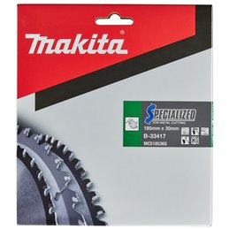 Disco sierra circular , Specialized T.C.T, 185 x 30 mm, 36 D Makita B-33417