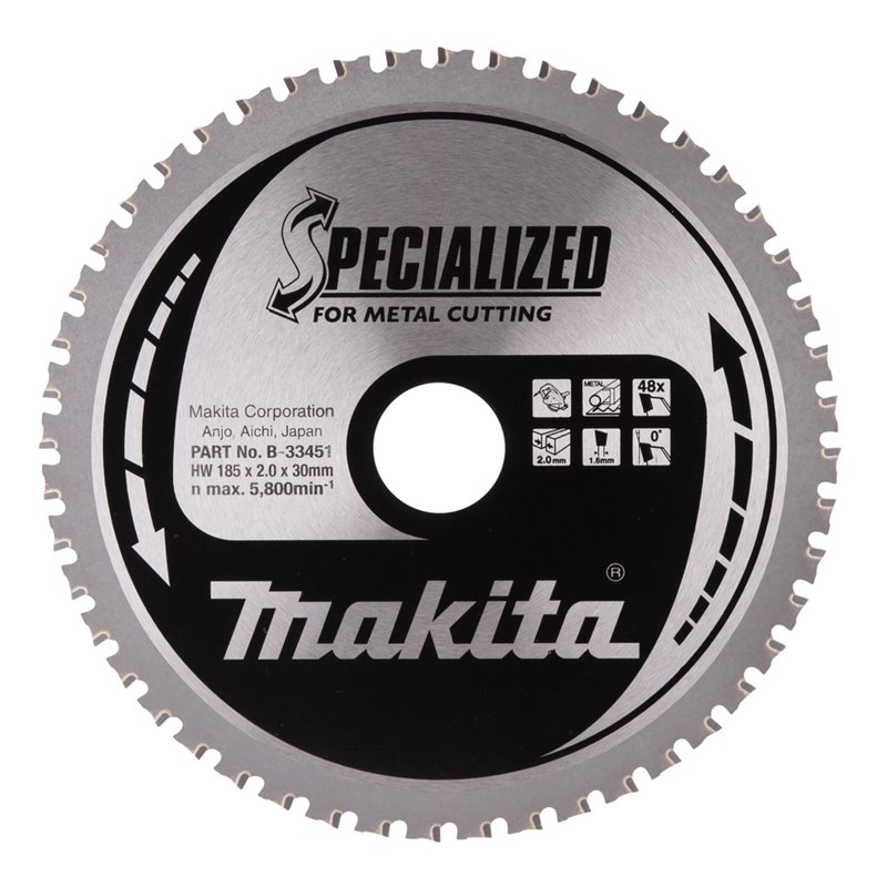 Disco sierra circular , Specialized T.C.T, 185 x 30 mm, 48 D Makita B-33451