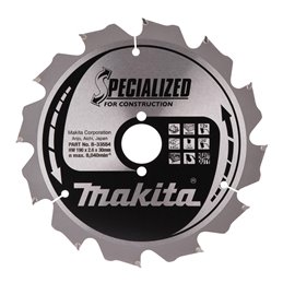 Disco sierra circular , Specialized T.C.T, 190 x 30 mm, 12 D Makita B-33554