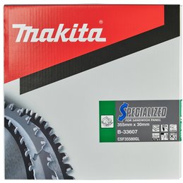 Disco sierra circular , Specialized T.C.T, 355 x 30 mm, 80 D Makita B-33607