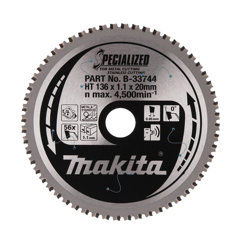 Disco sierra circular , Specialized T.C.T, 136 x 20 mm, 56 D Makita B-33744