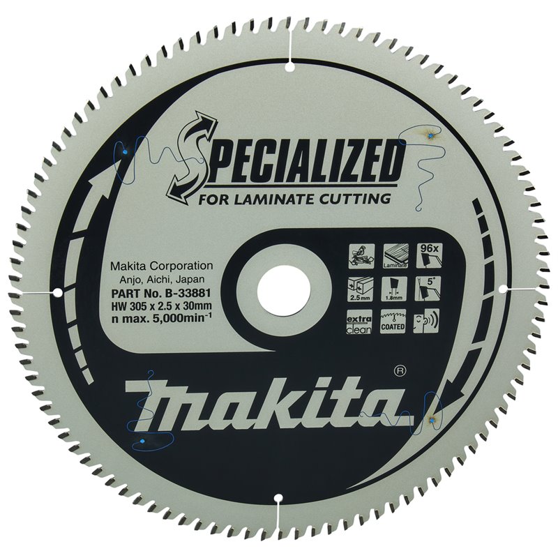 Disco sierra circular , Specialized T.C.T, 305 x 30 mm, 96 D Makita B-33881