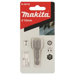 Llave de vaso magnética, 10 x 50 mm, 1/4" Makita B-38722