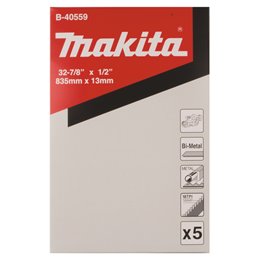 Sierra de banda, BiM, 13 x 0,5 x 835 mm, 18 TPI, 5 pcs Makita B-40559