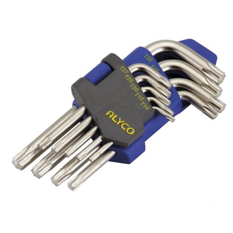 Juego 9 Llaves Acodada Torx T10-T50 Alyco