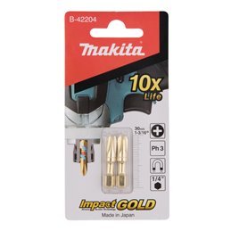 Punta Impact Gold ShorTon, PH3, 30 mm Makita B-42204