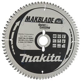 Disco sierra circular , MakBlade+ T.C.T, 250 x 30 mm, 80 D Makita B-42662