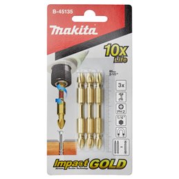 Punta doble Impact Gold, PH2, 65 mm, 3 pcs Makita B-45135