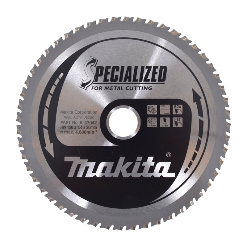 Disco sierra circular , Specialized T.C.T, 150 x 20 mm, 52 D Makita B-47042