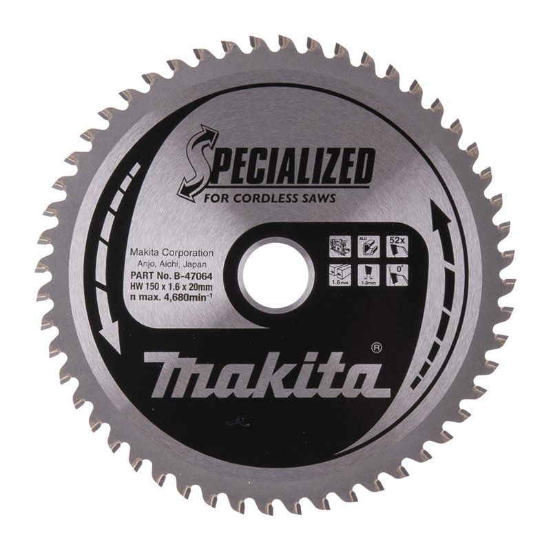 Disco sierra circular , Specialized T.C.T, 150 x 20 mm, 52 D Makita B-47064