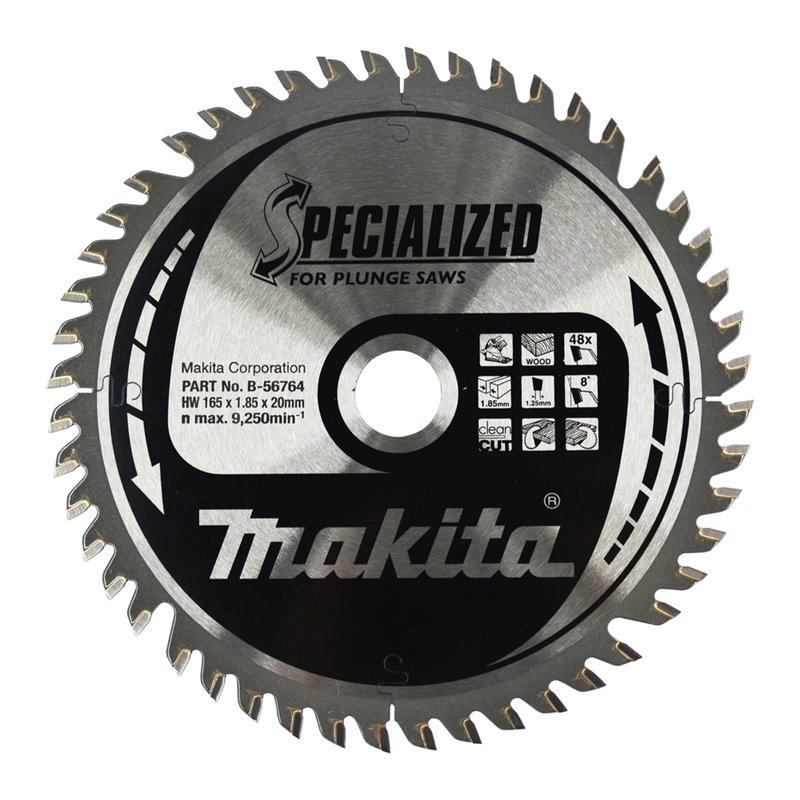 Disco sierra circular , Specialized T.C.T, 165 x 20 mm, 48 D Makita B-56764