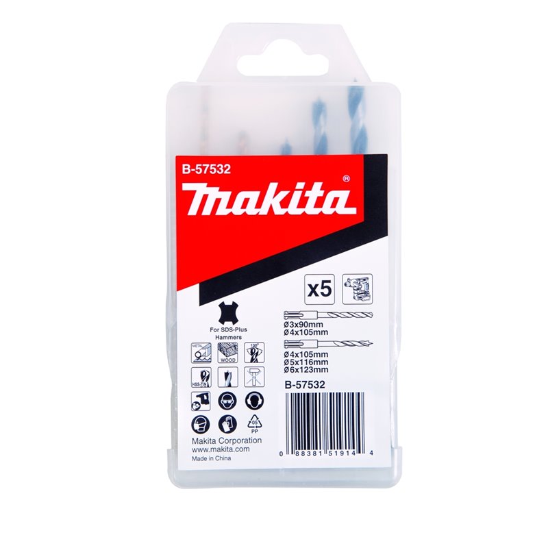 Set de brocas  para SDS-PLUS, 5 pcs Makita B-57532