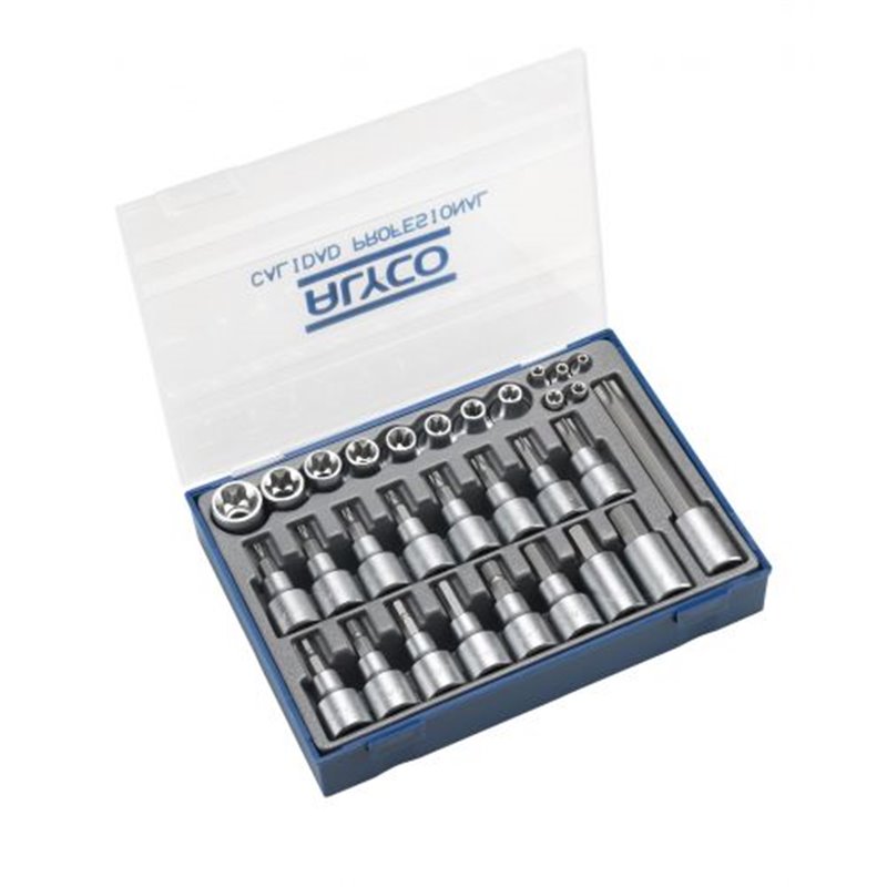 1214 Jgo.30 Vaso 1/4"-1/2" (E-Hex-Torx) Alyco