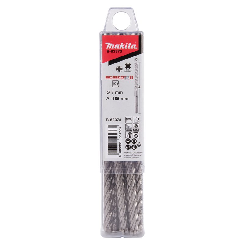 Brocas SDS-PLUS Némesis II 6x185 mm, 10 pcs Makita B-63373