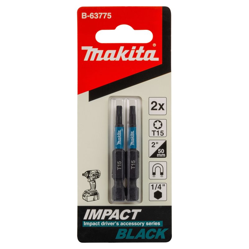 Punta Impact Black, D 15, 50 mm, 2 pcs Makita B-63775