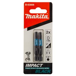 Punta Impact Black, T30, 50 mm, 2 pcs Makita B-63806